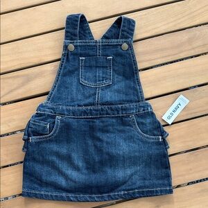 Old Navy Kids Dark Blue Denim Overall Skirt